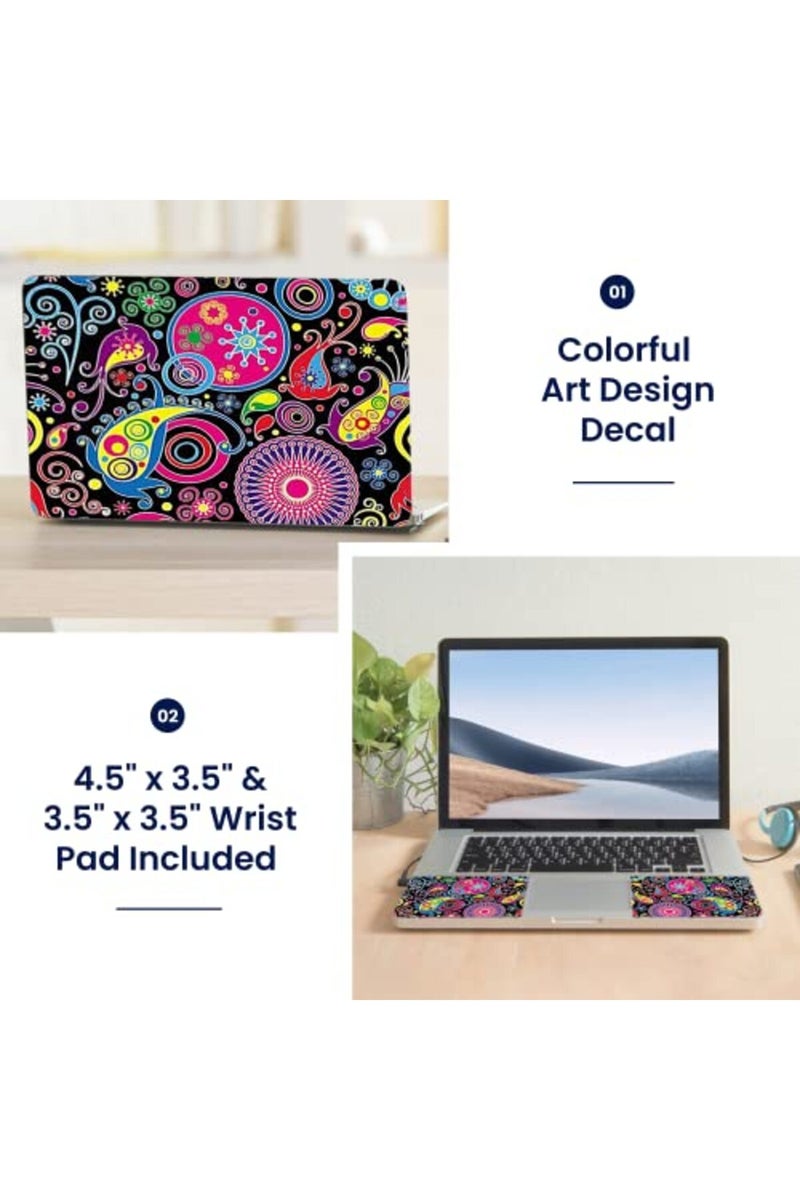 LSS 17 17.3 Inches Laptop Notebook Skin Sticker with 2 Wrist Pads - Reusable Cover Protector Vinyl Sticker Cover Decal Fits 17" - 19" HP Asus Acer Samsung - Art Design Pattern - Image 2