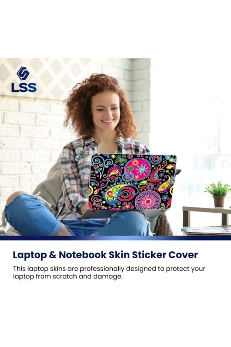LSS 17 17.3 Inches Laptop Notebook Skin Sticker with 2 Wrist Pads - Reusable Cover Protector Vinyl Sticker Cover Decal Fits 17" - 19" HP Asus Acer Samsung - Art Design Pattern - Image 5