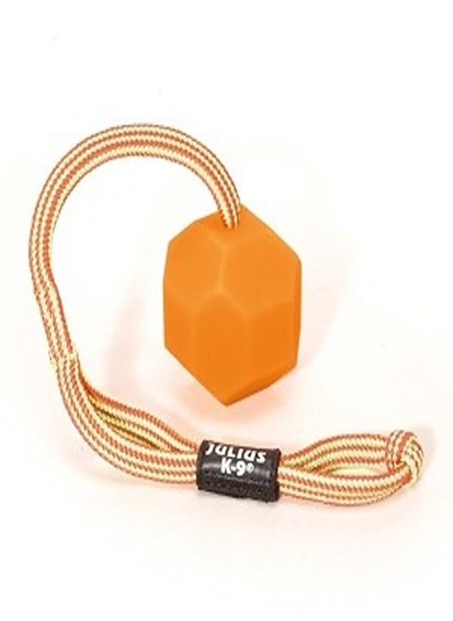 JULIUS K9  Fluorescent ball with string -  Neon orange / diam.6 cm / Soft silicon 