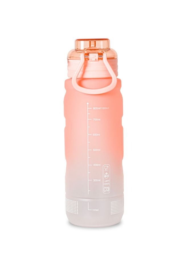 sports water bottle with handle and straw unisex leakproof bpa free for outdoor school gym and office 1000ml orange