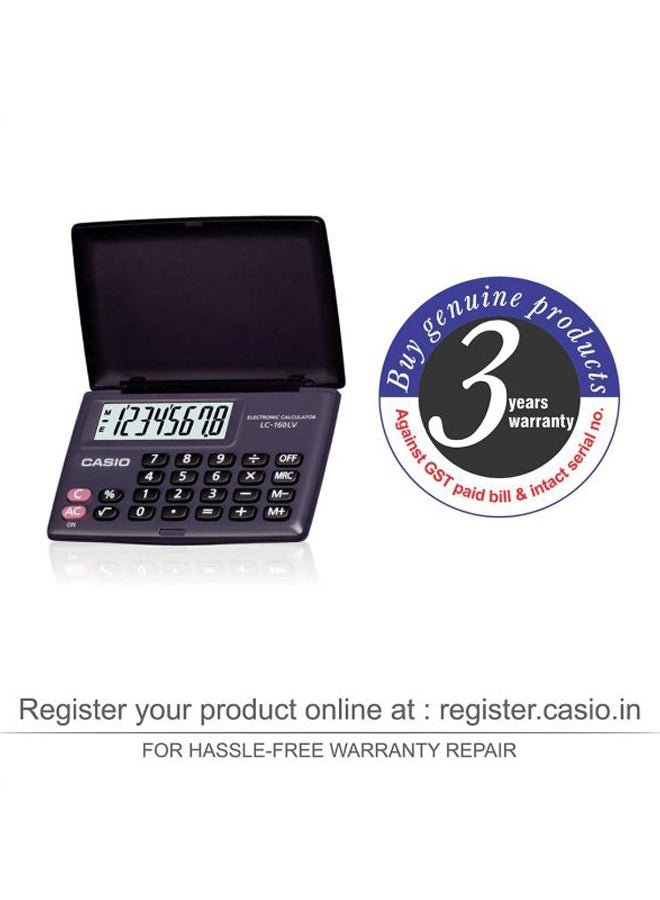 CASIO LC-160LV-BK 8-Digit Electronic Calculator Black - Image 3