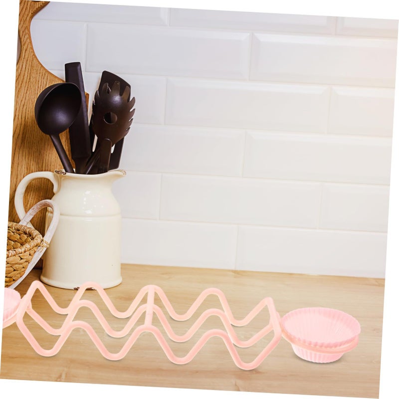 Pink Taco Holder Stand Detachable Plastic Tray for Easy Cleaning Home Parties - Image 5