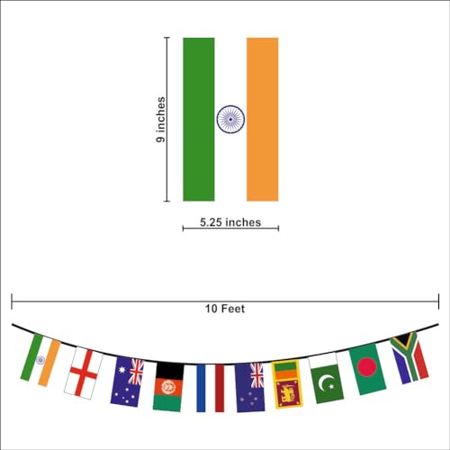 Party Baazaar Cricket Birthday Bunting Banner | Sports Theme Flag Bunting for Tournament | Cricket flag bunting for Home (Pack of 2, Multicolor, Size: 10 feet) - Image 3