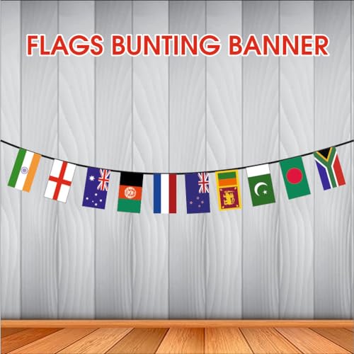 Party Baazaar Cricket Birthday Bunting Banner | Sports Theme Flag Bunting for Tournament | Cricket flag bunting for Home (Pack of 2, Multicolor, Size: 10 feet) - Image 2