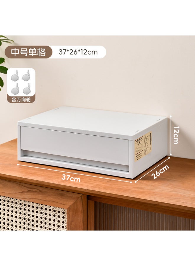 Quner Style Desktop Storage Box Cosmetic File Storage Household Sundries Storage Container Multi-layer Compartment Dustproof Drawer - Image 1