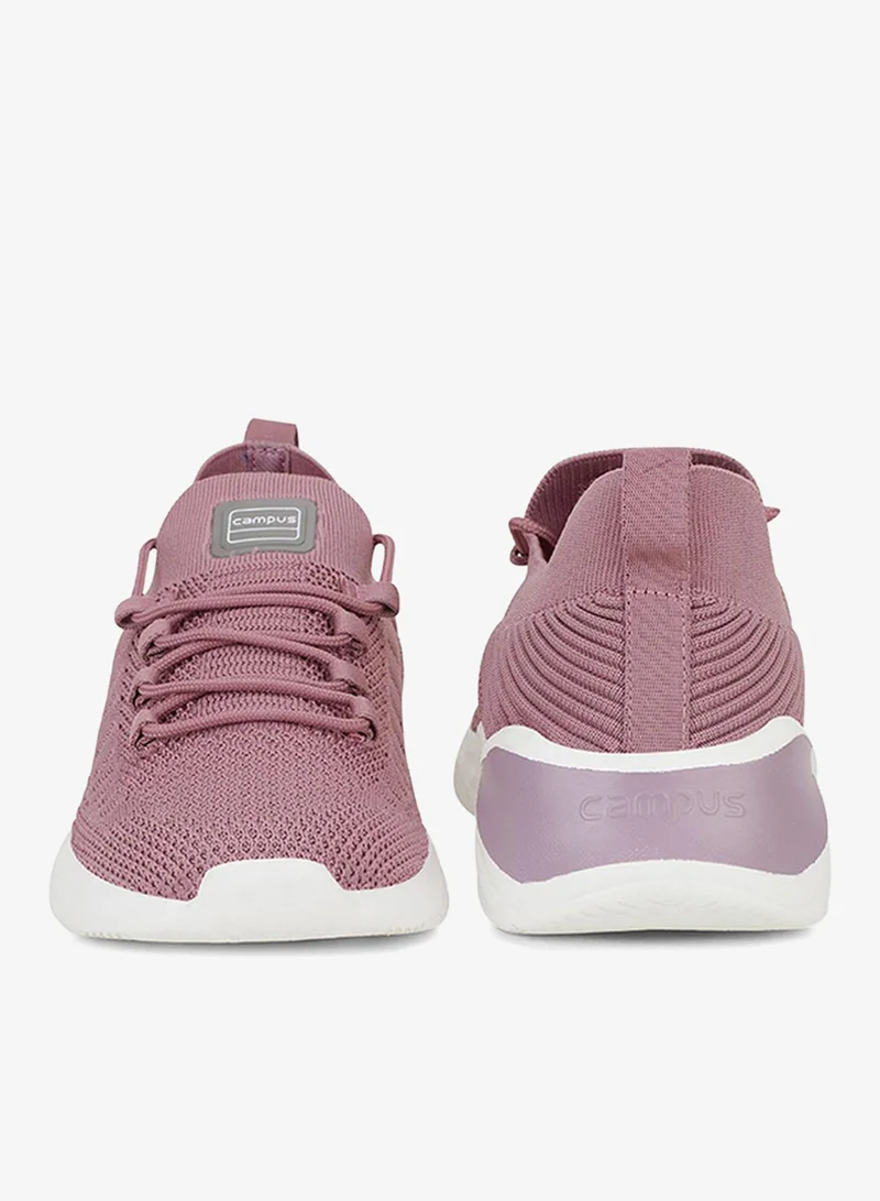 Campus Women Matty Memory Foam Lace-Up Walking Shoes-ORed