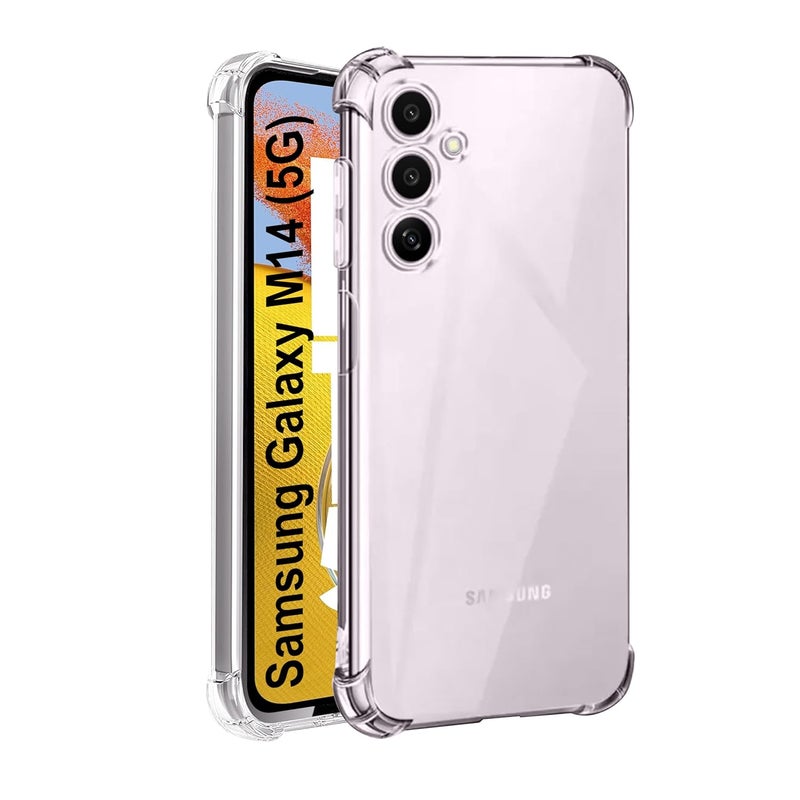 Cedo Samsung Galaxy M14 (5G) Bumper Case | Soft Jel Flexible Thin Full Protection Shock Proof Clear TPU Back Case Cover for Samsung Galaxy M14 (5G) (Transparent) - Image 1