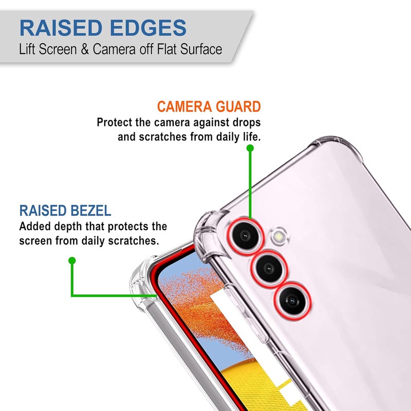 Cedo Samsung Galaxy M14 (5G) Bumper Case | Soft Jel Flexible Thin Full Protection Shock Proof Clear TPU Back Case Cover for Samsung Galaxy M14 (5G) (Transparent) - Image 2
