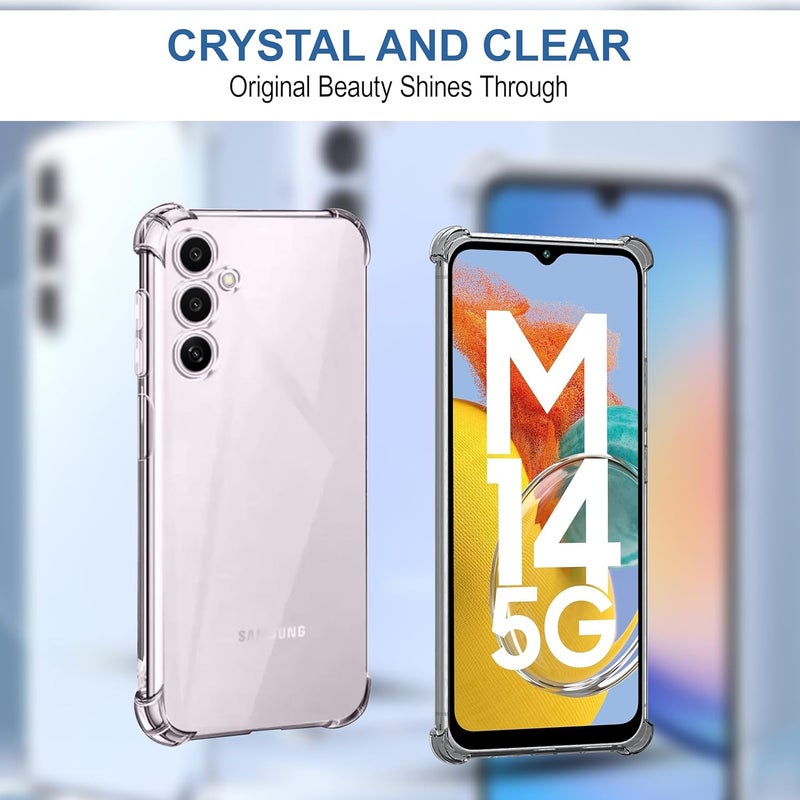 Cedo Samsung Galaxy M14 (5G) Bumper Case | Soft Jel Flexible Thin Full Protection Shock Proof Clear TPU Back Case Cover for Samsung Galaxy M14 (5G) (Transparent) - Image 5
