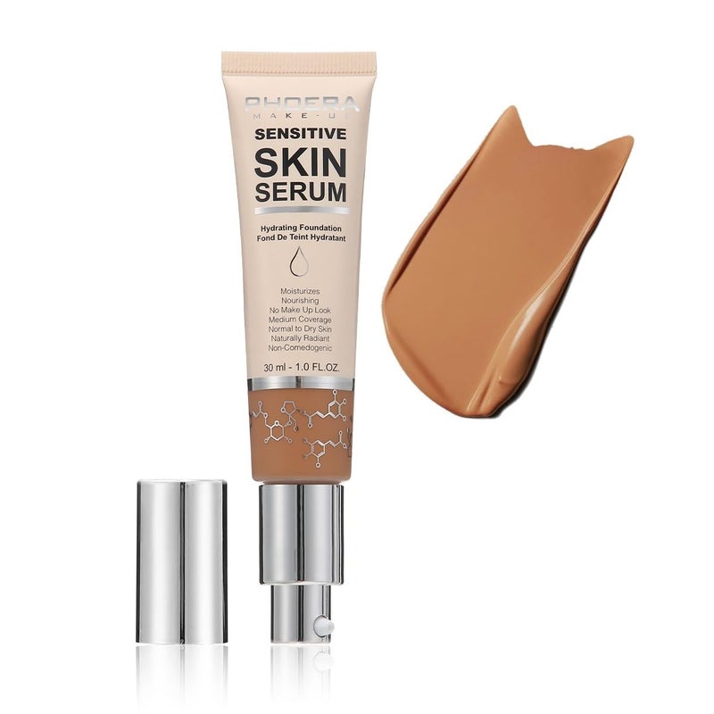 JISKG PHOERA Hydrating Serum Foundation,Flawless Full Coverage and Hypoallergenic Makeup Base Foundation. (N05 Tan, norm) - Image 1