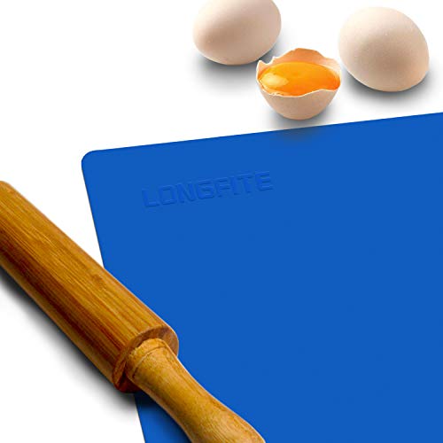 LONGFITE Large Silicone Counter Mat 19.68x15.74 inch Multipurpose Table Placemat Countertop Protector Baking Pastry Mat Nonstick, Nonskid and Heat Resistent (Large, Blue) - Image 3