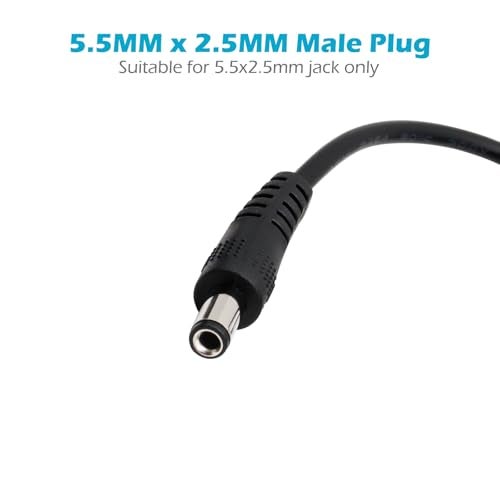 Fancasee 5.5mm x 2.5mm DC Power Extension Cable, 2-Pack 10FT 5.5x2.5mm Extension Cord Male to Female Plug Jack Power Supply Adapter Cable for Security Camera CCTV Surveillance LED Strip DVR Router - Image 2