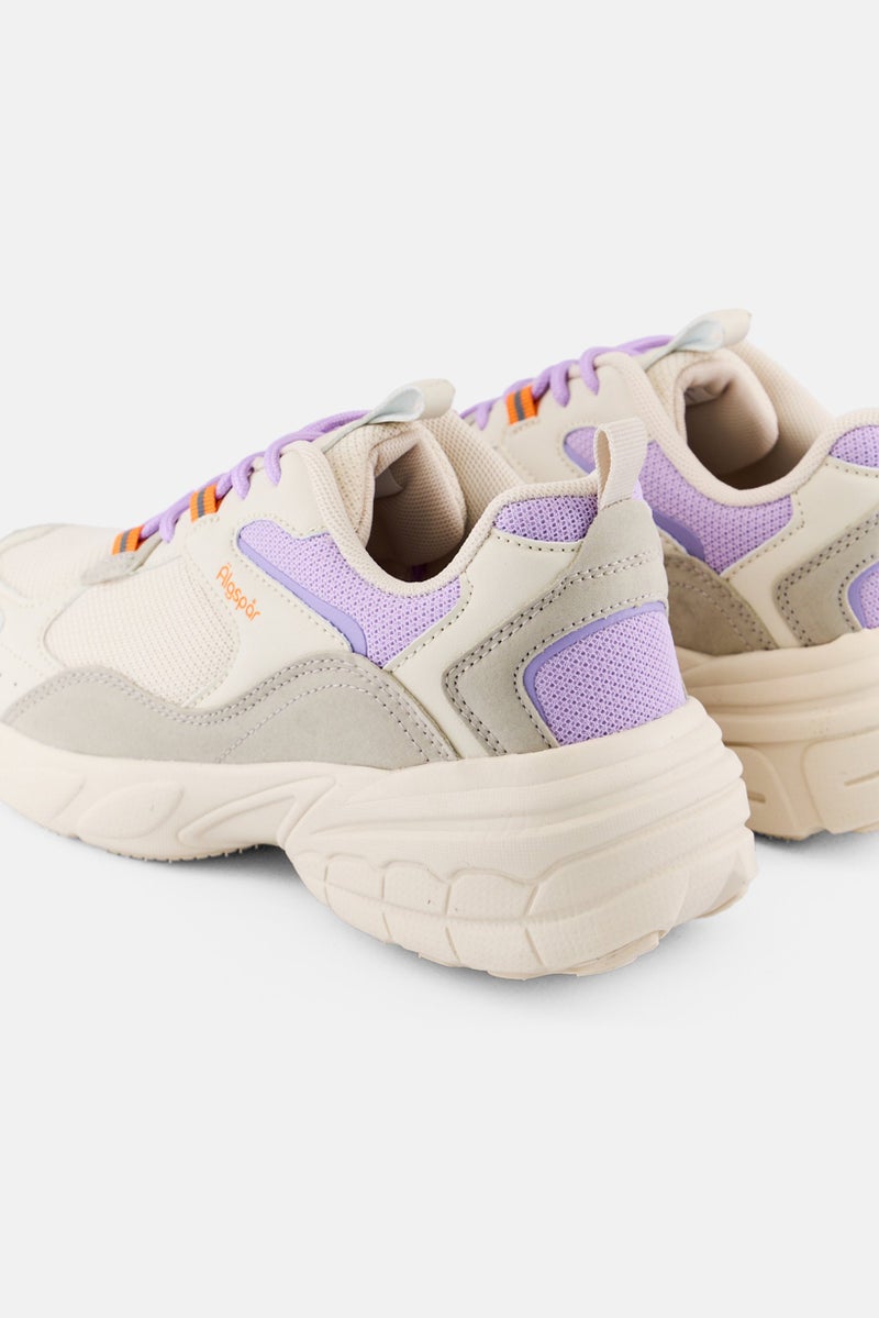 Algspar Women Lace Up Outdoor Shoes, Cream - Image 2