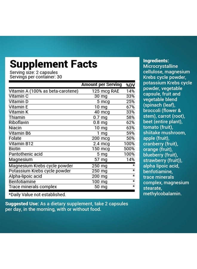 Dr. Berg Nutritionals Dr. Berg Whole Food Multivitamin with Minerals - Daily Multivitamin for Men and Women - Includes Premium Whole Food Fruits and Vegetable Blend with Folate, Alpha-lipoic Acid and More - 60 Capsules - Image 4