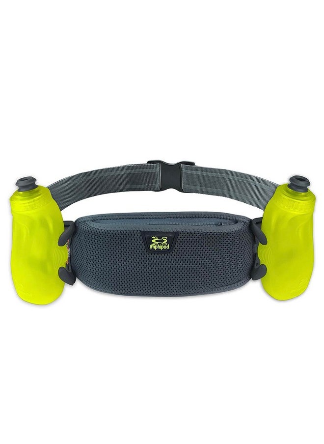 أمفي بود حزام الترطيب Amphipod RunLite Xtech 10K، حزام الخصر والترطيب للعدائين لمسافات طويلة، والسباقات، للرجال والنساء - فولاذ/أخضر - 21 أونصة  - Image 1