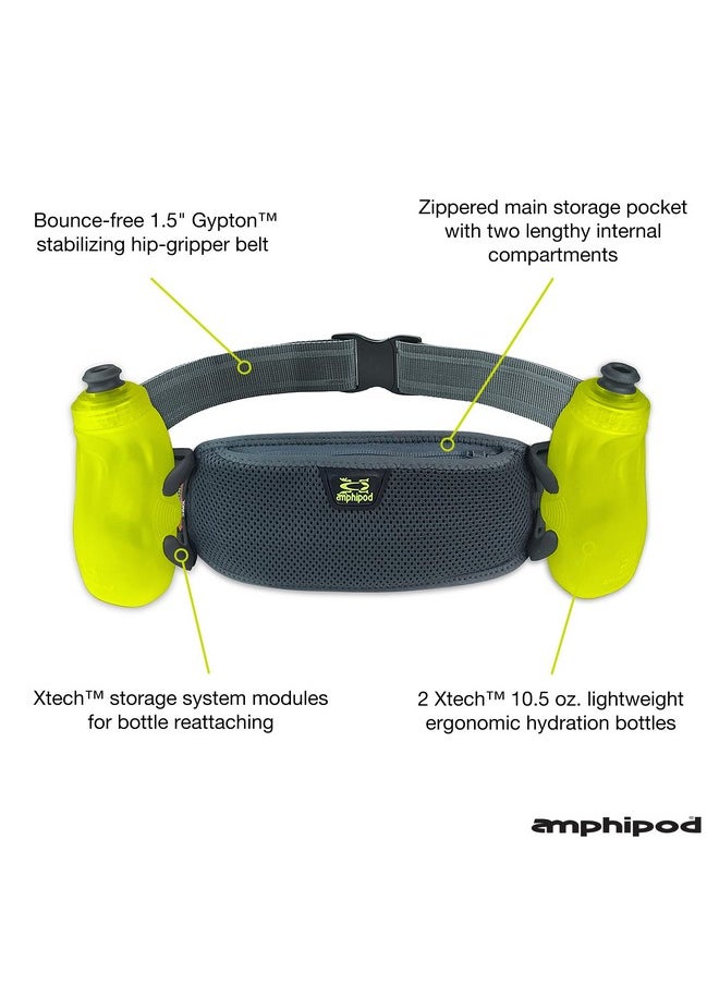 أمفي بود حزام الترطيب Amphipod RunLite Xtech 10K، حزام الخصر والترطيب للعدائين لمسافات طويلة، والسباقات، للرجال والنساء - فولاذ/أخضر - 21 أونصة  - Image 2