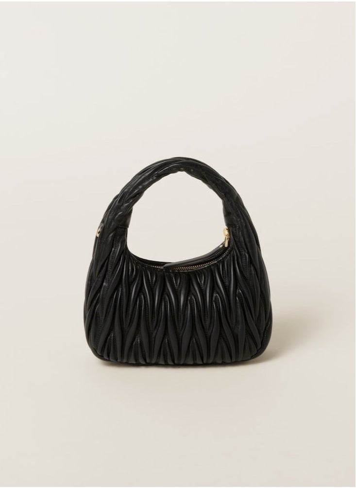 MIU - MIU MIU Wander Matelass é Crescent Bag Women's Handbag Adjustable Shoulder Bag (Black) - Image 1