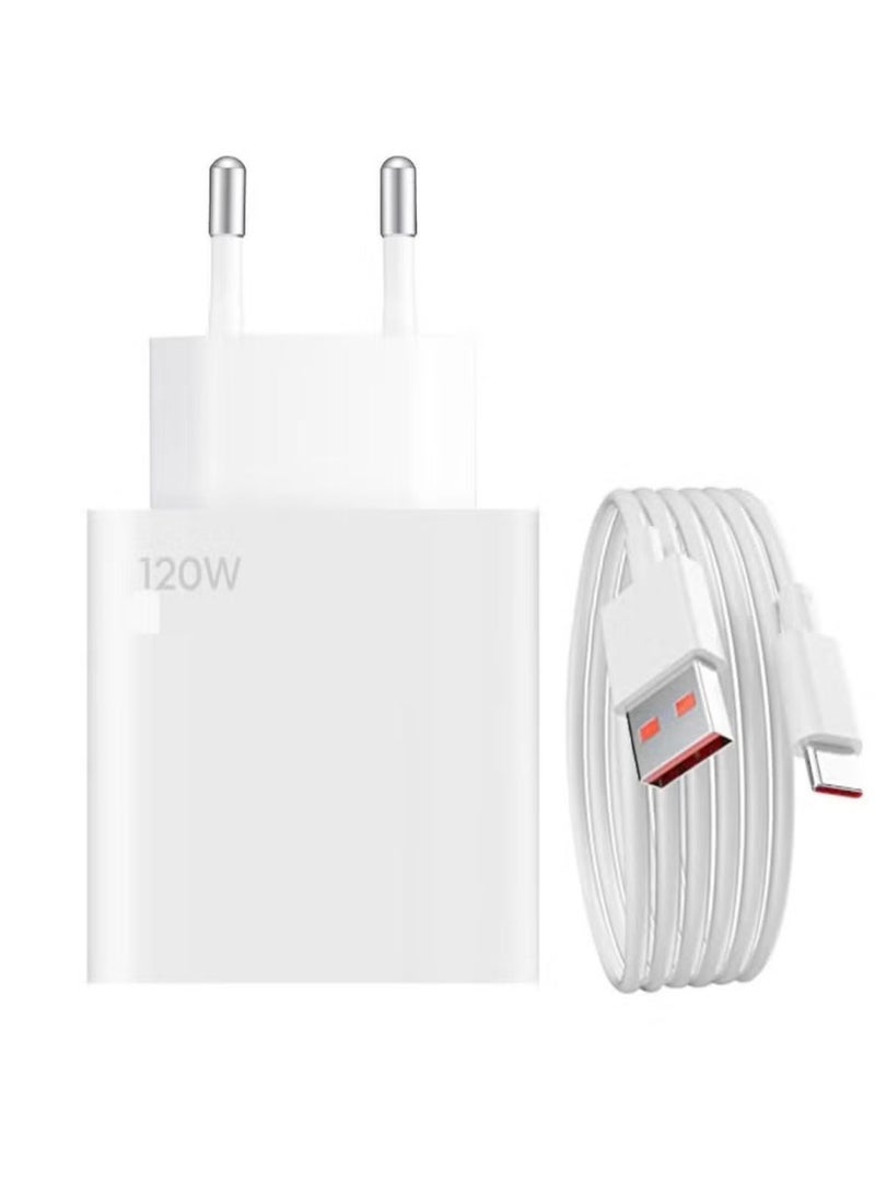 120W Super Fast GaN HyperCharge Turbo Adapter with Cable (EU Pin) Compatible (Mi 10 10T 11 11T 12 13 12S Ultra Lite 11i Poco F3 F4 X3 X4 GT M4 Redmi Note 10 11 11T 12 K60 Pro) - Image 2