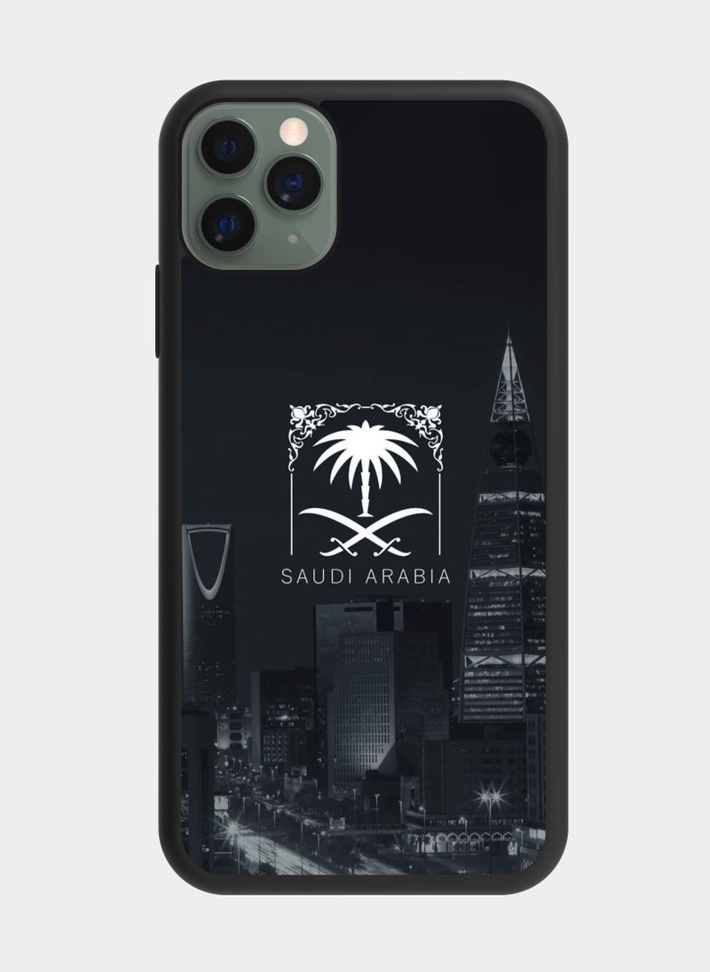 بكسلات كفر ايفون 11 برو ماكس شعار السعودية اسود - Image 1