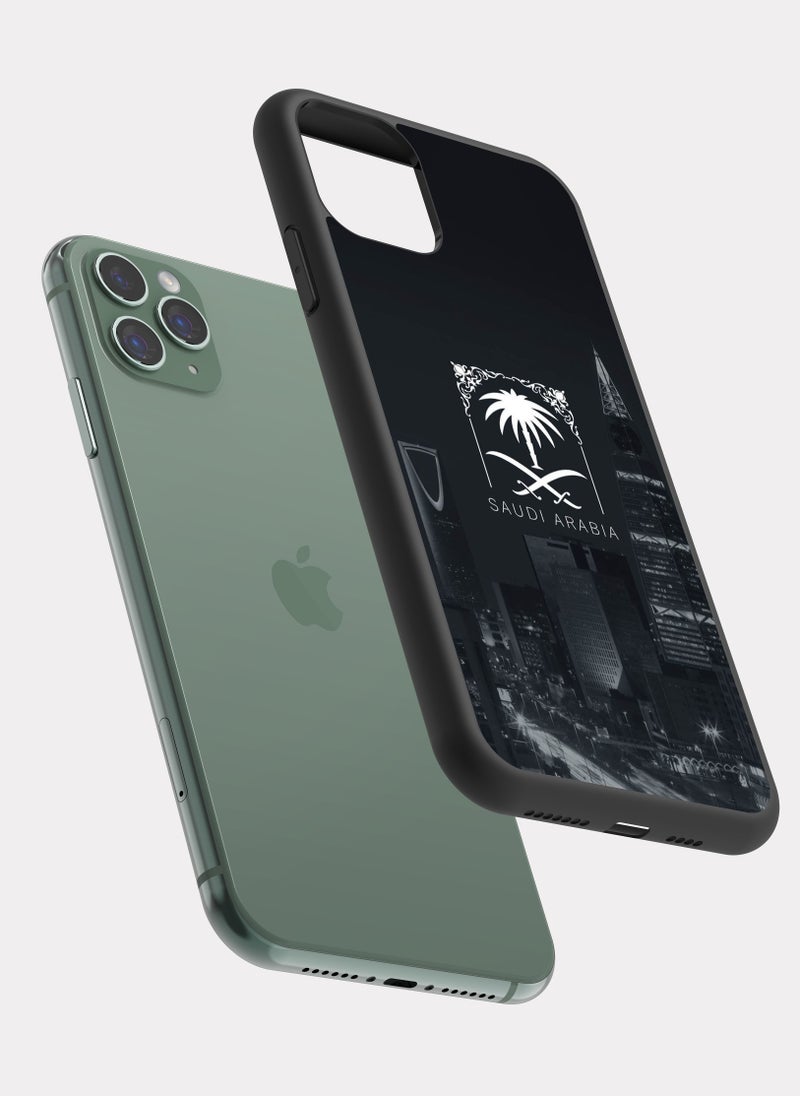 بكسلات كفر ايفون 11 برو ماكس شعار السعودية اسود - Image 2