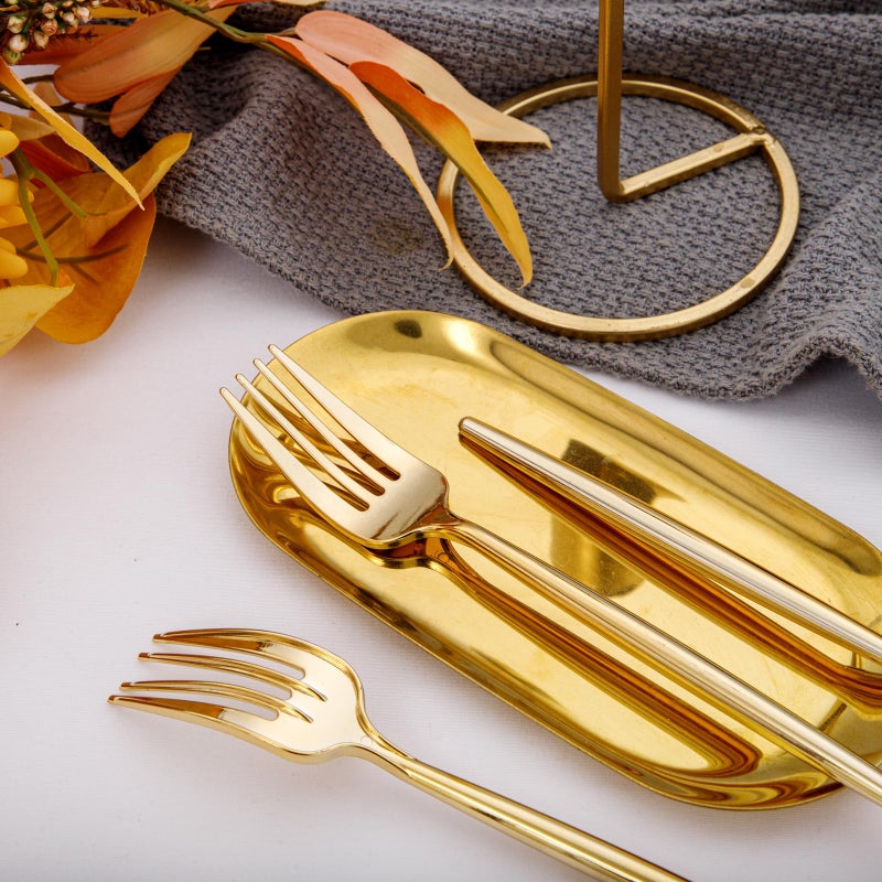I00000 90 Pcs Gold Plastic Forks Gold Disposable Utensils  Disposable Heavy Duty Plastic Forks Heat Resistant Perfect for Parties Wedding Dinners - Image 5