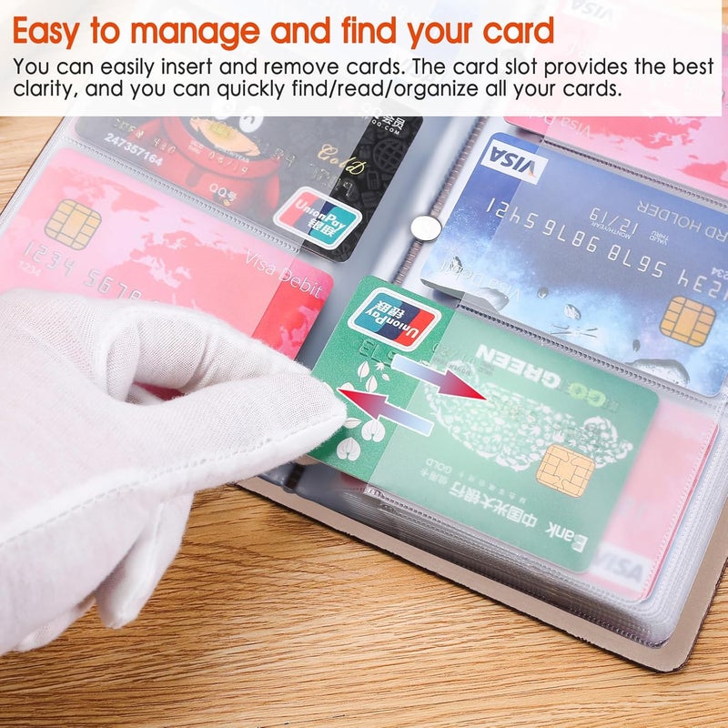 Romozi RFID Credit Card Holder, Leather Business Card Organizer with 96 Card Slots, Credit Card Case for Managing Your Different Cards and Important Documents to Prevent Loss or Damage (Delicious Food) - Image 3