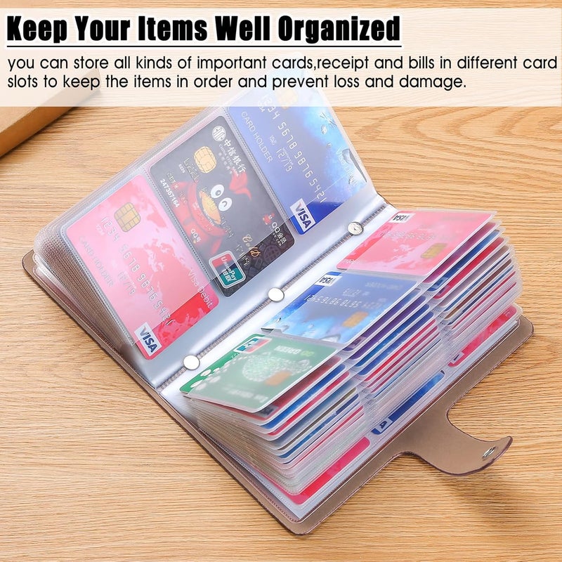 Romozi RFID Credit Card Holder, Leather Business Card Organizer with 96 Card Slots, Credit Card Case for Managing Your Different Cards and Important Documents to Prevent Loss or Damage (Delicious Food) - Image 5