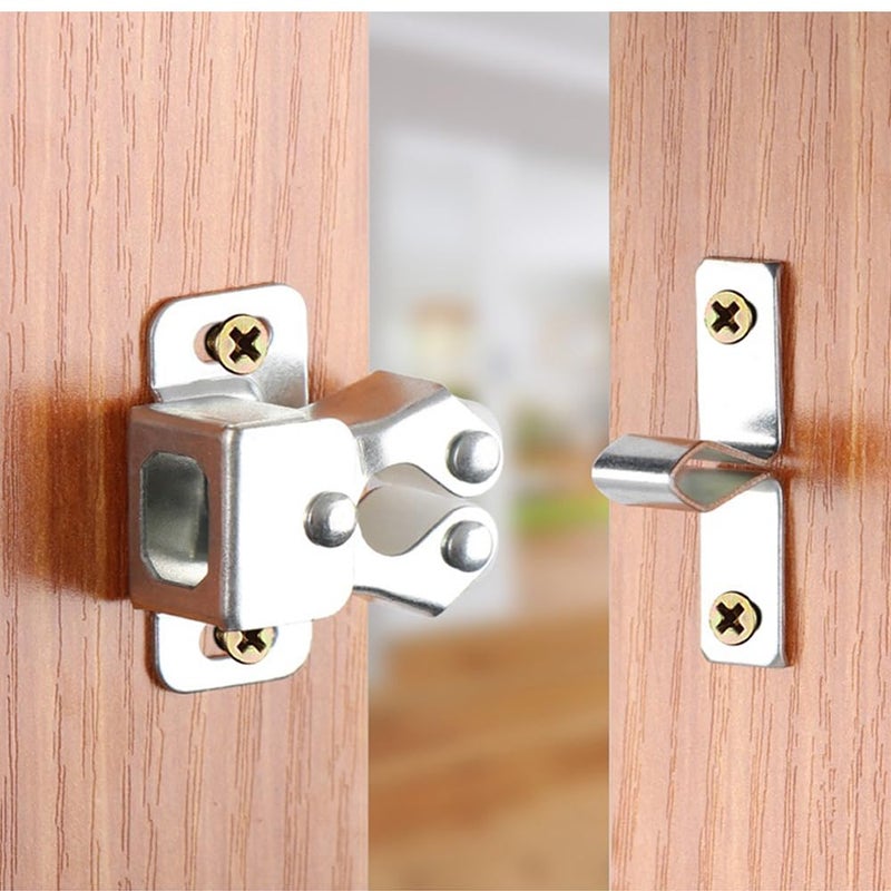 Allwin 6 Pack Cabinet Latch - Double Roller Catch Hardware for Cupboard Closet Kitchen Cabinet Door Latches and RV Cabinet, Silver - Image 3