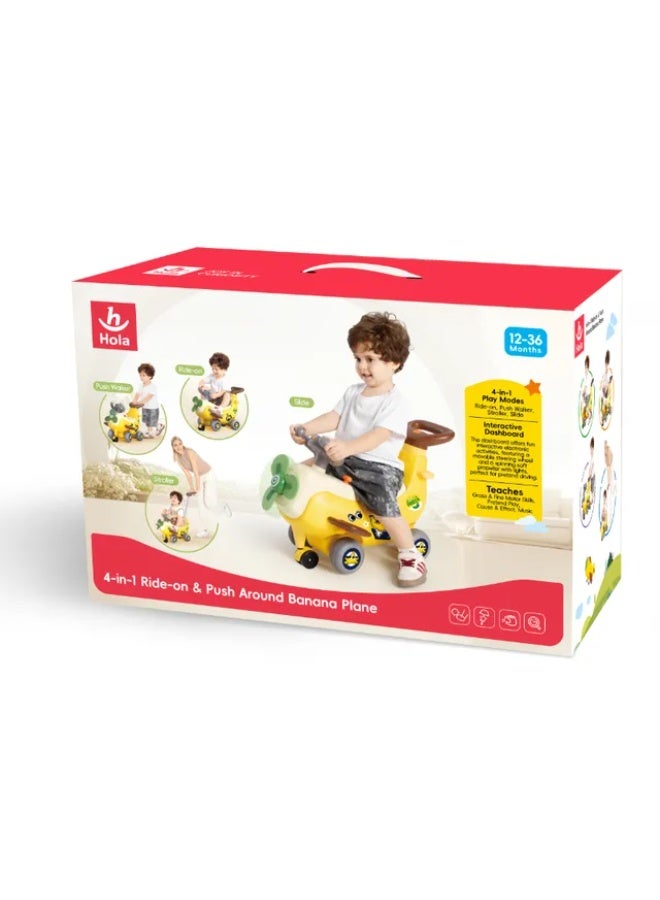 Hola 4-in-1 Ride-on & Push Around Banana Plane HE9983 - Image 2