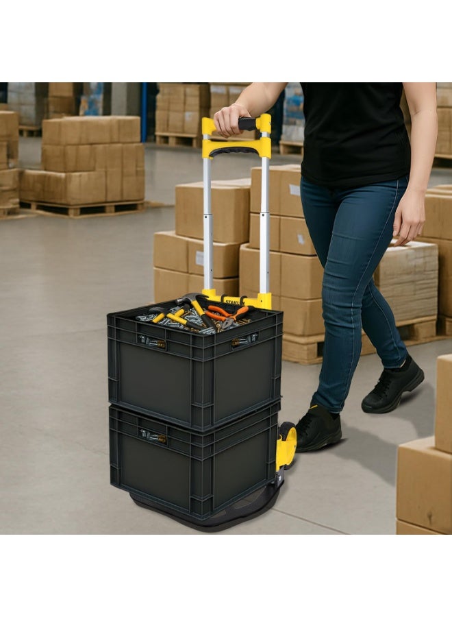 STANLEY Folding Hand Truck Folding Sack Truck Sack Trolley SXWT-FT516 Folding Hand Truck with 70 Kg Capacity - Black, Silver & Yellow - Image 5