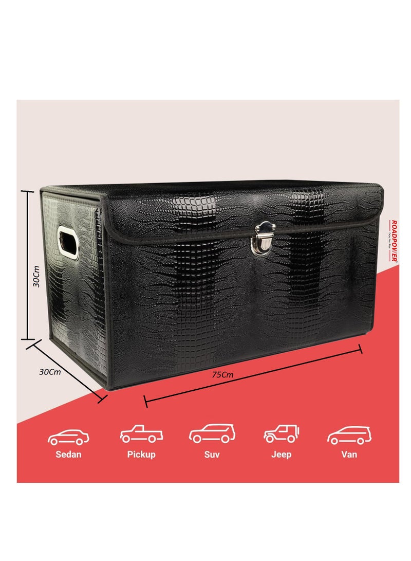 RoadPower Car Trunk Storage Organizer And Suv Collapsible Cargo Multi Compartment Adjustable Auto Grocery Large Box 75x30x30 Cm  - Image 3