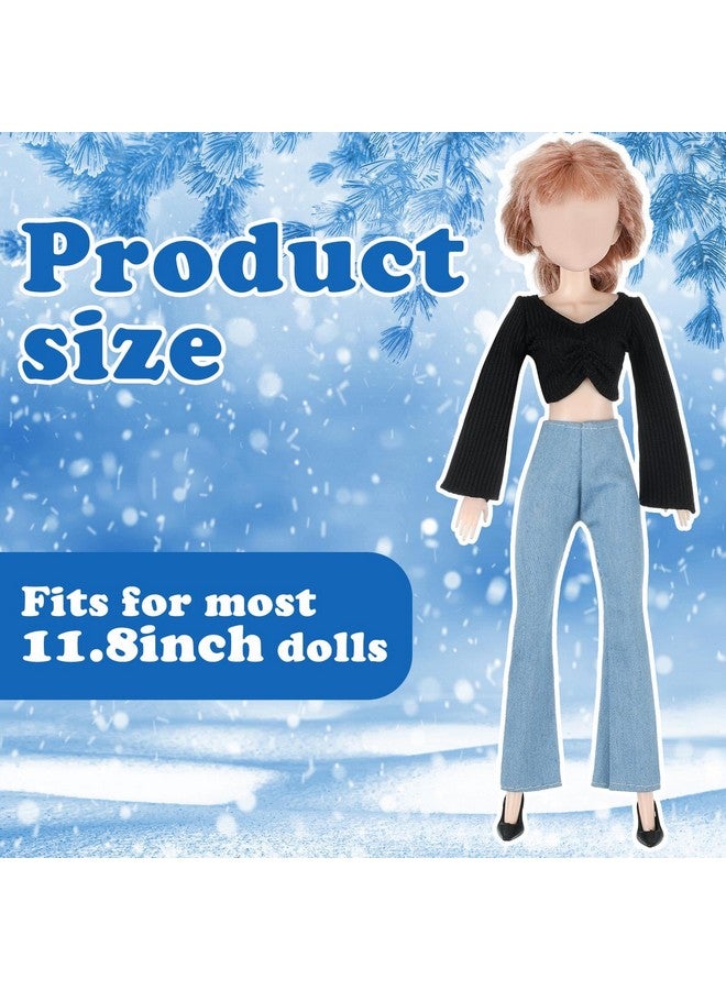 Bencailor 6 Pcs Doll Clothes For 11.8 Inch Doll, Doll Accessories Summer Tops Swimwear Robe Doll T Shirt Dress Winter Coat Jacke Doll Outfit Girl Birthday Gift(White, Gray ,Black) - Image 3