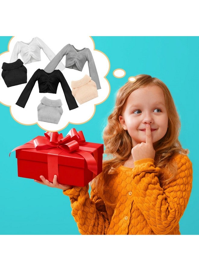 Bencailor 6 Pcs Doll Clothes For 11.8 Inch Doll, Doll Accessories Summer Tops Swimwear Robe Doll T Shirt Dress Winter Coat Jacke Doll Outfit Girl Birthday Gift(White, Gray ,Black) - Image 4