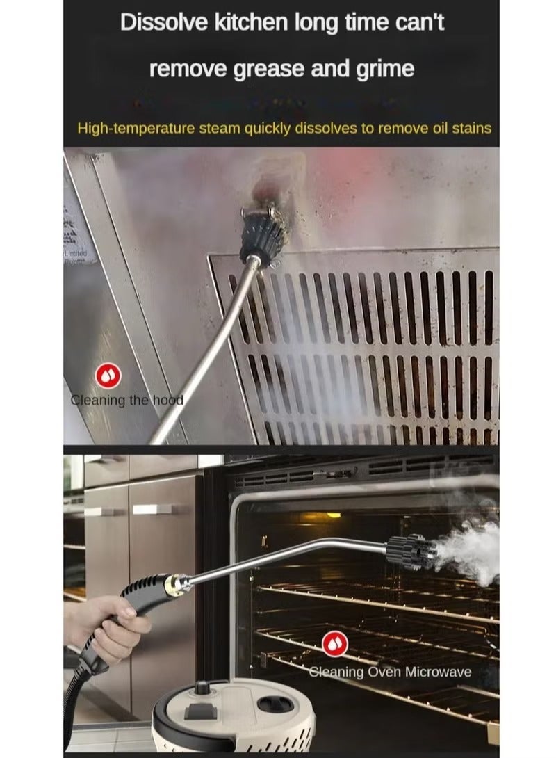 دينكس جهاز تنظيف بالبخار بقوة 2500 واط، جهاز بخار محمول عالي الضغط - جهاز تنظيف بالبخار متعدد الأغراض للاستخدام المنزلي، مناسب لمكيفات الهواء، وأغطية المطابخ، وغسالة السيارات، والتعقيم بدرجة حرارة عالية. - Image 5