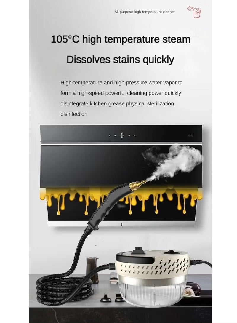 دينكس جهاز تنظيف بالبخار بقوة 2500 واط، جهاز بخار محمول عالي الضغط - جهاز تنظيف بالبخار متعدد الأغراض للاستخدام المنزلي، مناسب لمكيفات الهواء، وأغطية المطابخ، وغسالة السيارات، والتعقيم بدرجة حرارة عالية. - Image 4