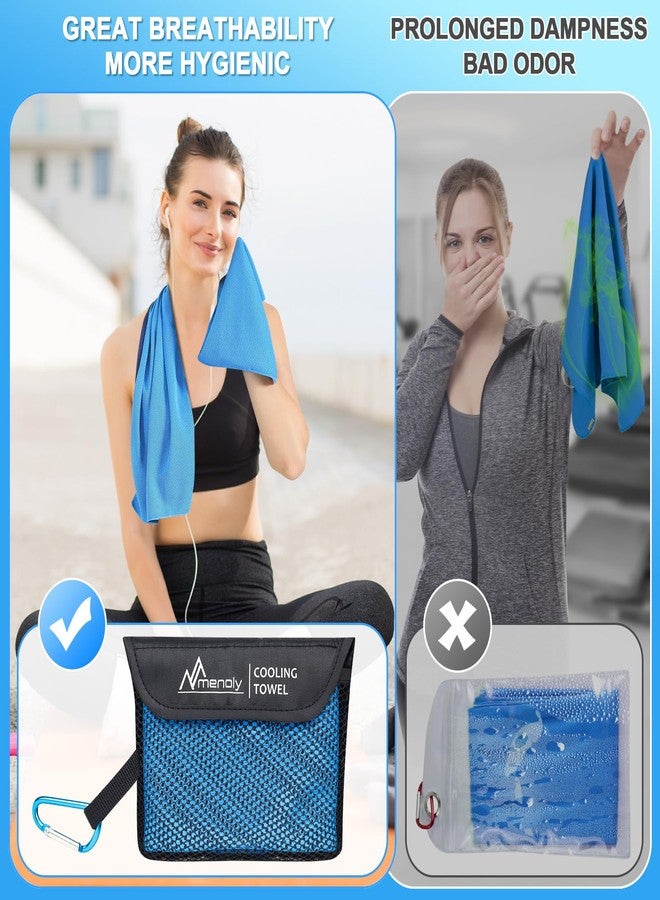 MENOLY 6 Packs Cooling Towels, Sport Cooling Towels for Neck and Face, Gym Towels with Carry Bag,Soft and Breathable Sweat Rags for Gym, Yoga, Hiking, Camping, Running, Fitness, Workout (40"x12") - Image 2