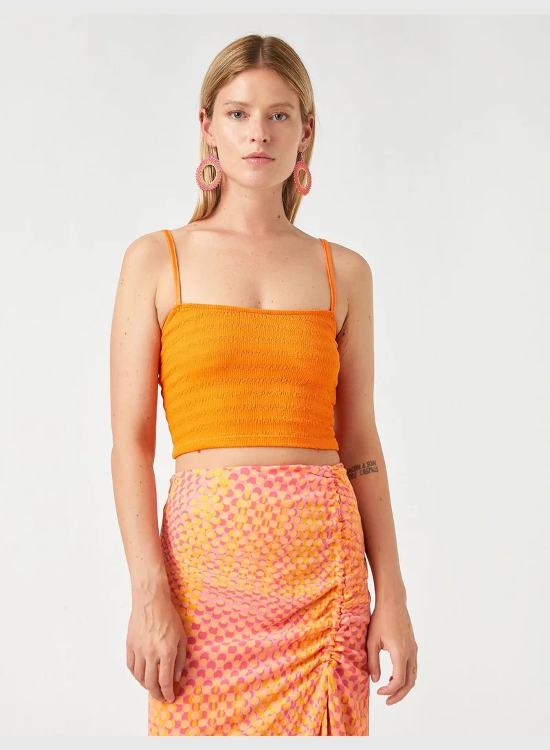 KOTON Crop Tank Top Thin Strappy