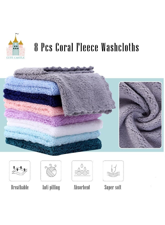 Cute Castle 2 Pack Hooded Baby Towel Rayon Made from Bamboo and 8 Washcloths - Lovely Elephant, Happy Bird - Image 3