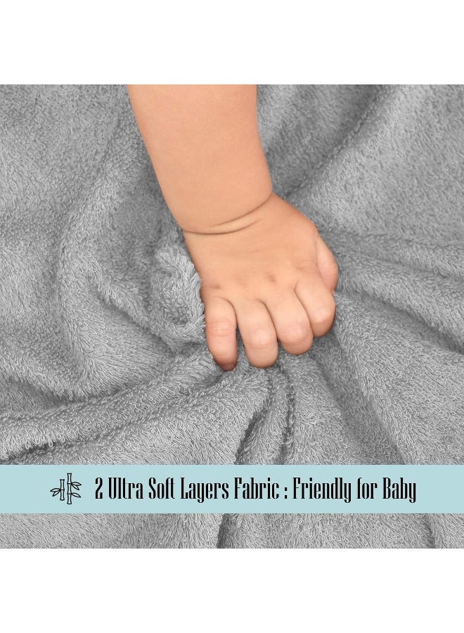 Cute Castle 2 Pack Hooded Baby Towel Rayon Made from Bamboo and 8 Washcloths - Lovely Elephant, Happy Bird - Image 5