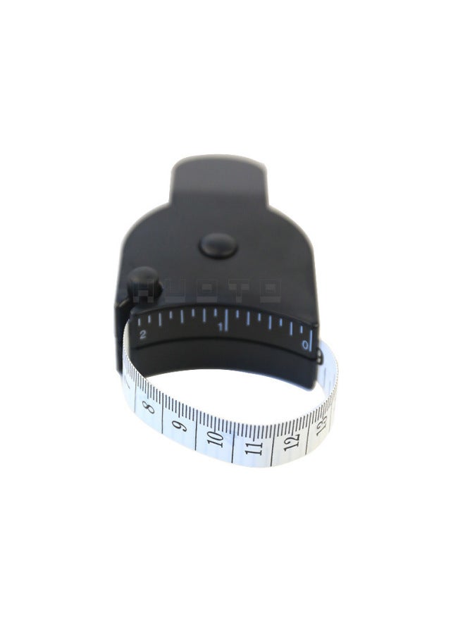 Fitness Tape Measure Household Circumference Meter Ruler Measuring Body Leg Waist Chest Three Circumference Measuring Special Ruler Student Portable Soft Tape Measure-Model:Handle Tape Measure Black (white Ruler With British) Cm Outward JC20MO - Image 1