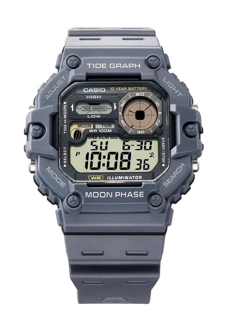 Casio Standard Digital Graph Moon Phase Resin Strap Quartz WS-1700H-8AV Men's Watch - Image 2