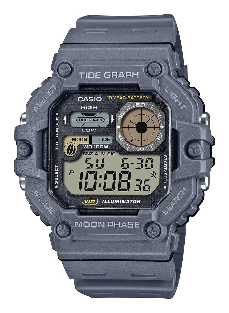 Casio Standard Digital Graph Moon Phase Resin Strap Quartz WS-1700H-8AV Men's Watch - Image 1