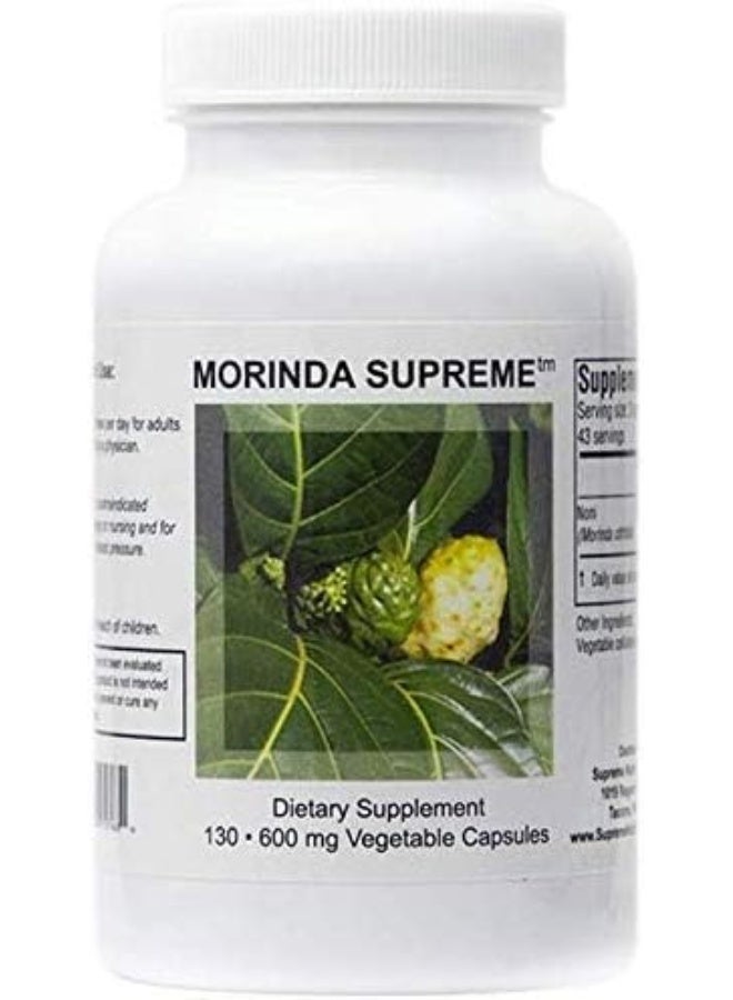 SUPREME Nutrition Morinda Supreme 130 Whole Noni Fruit 600 Mg Capsules - Image 1