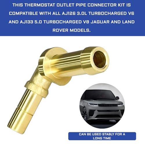 QQWD Car Thermostat Outlet Hose Connector Compatible with Land Rover Range Rover Jaguar XF 20102012XJ 20112013XK Upgraded Metal Coolant Water Pipe System Kit Replaces LR048474 LR049990 C2Z28258 - Image 5