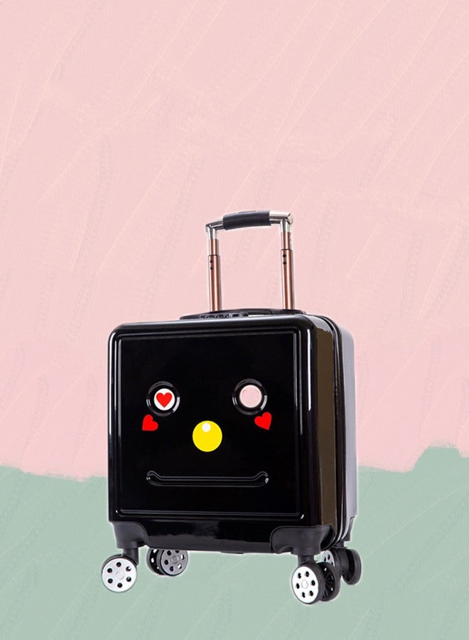 Kids Trolley Cartoon Luggage 20 Inch Children Portable Rolling Suitcase Carry-On Travel Trolley Case for Boys and Girls(Robot Black)  - Image 1