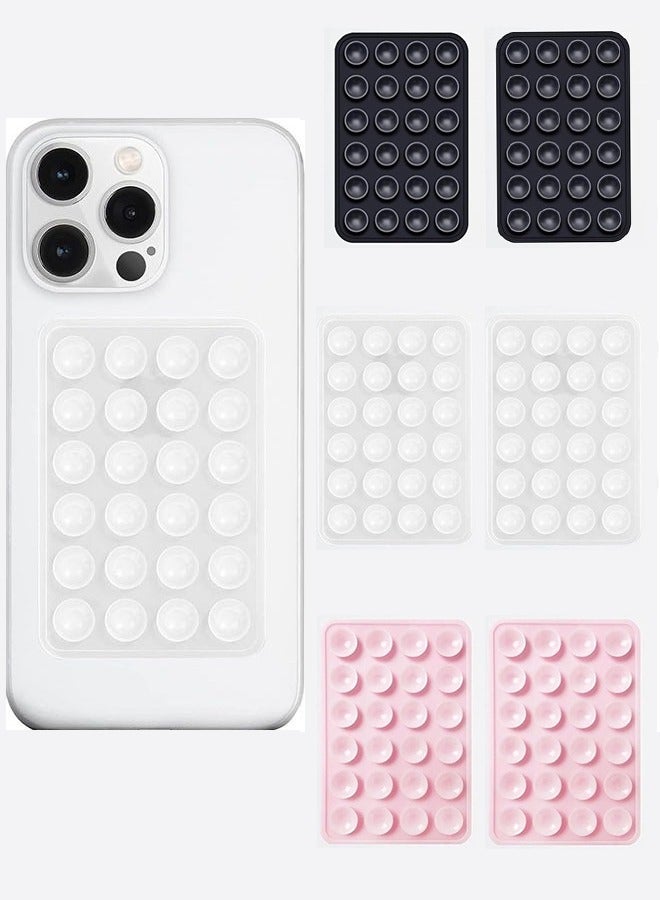 6 enhanced silicone suction cups, powerful suction cups, suitable for bathroom, mirror, hands-free, selfie, video, fitness, yoga  - Image 1