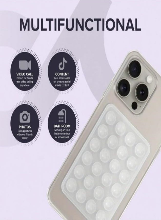6 enhanced silicone suction cups, powerful suction cups, suitable for bathroom, mirror, hands-free, selfie, video, fitness, yoga  - Image 2