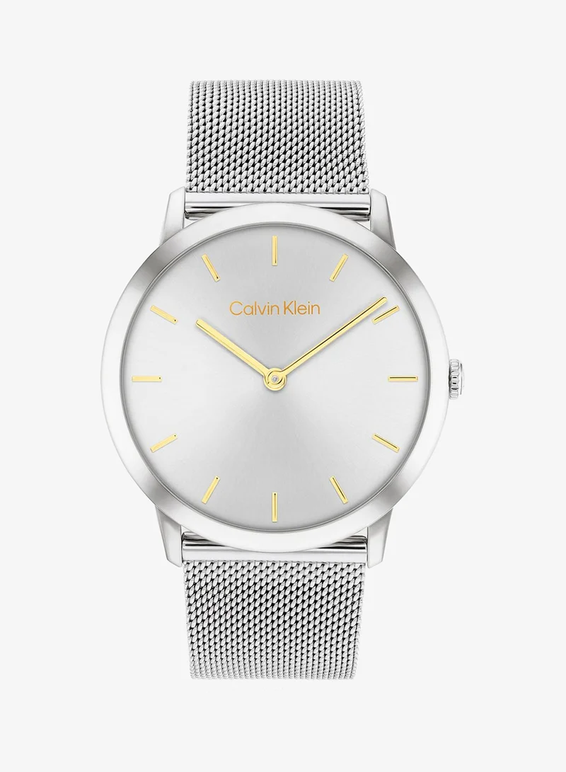 2-Hand Exceptional Collection Quartz Movement Watch Unisex With Silver Stainless Steel Mesh Bracelet - 25300001