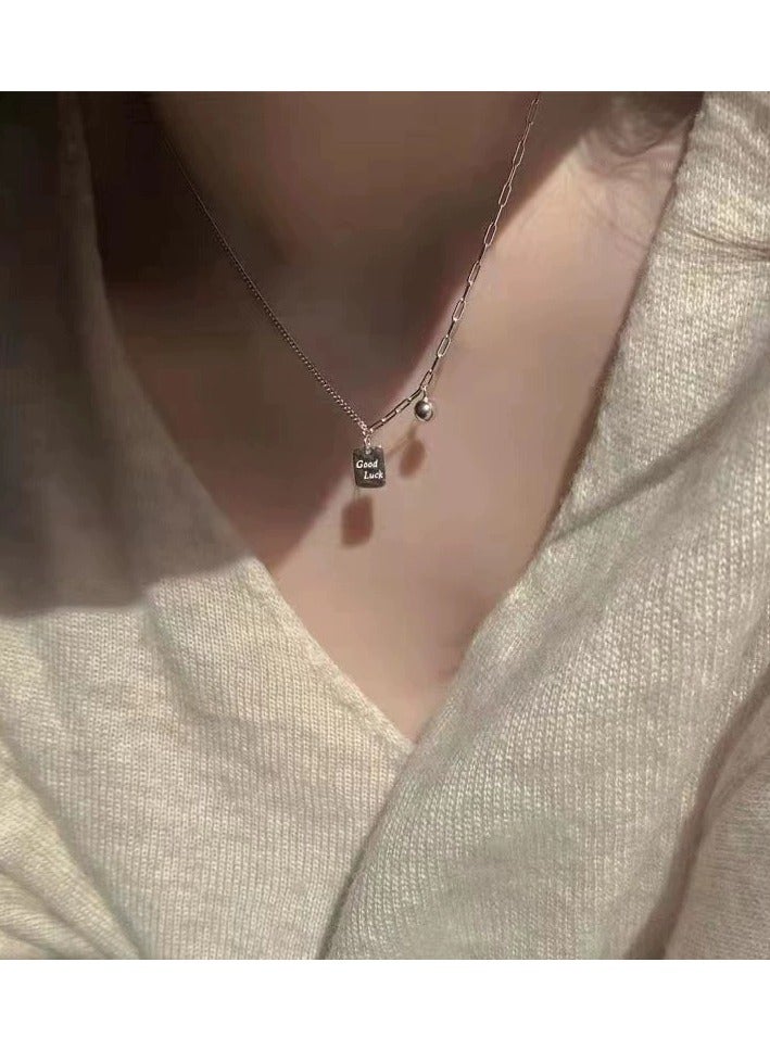 Goolsky Lucky Square Pendant Necklace – Elegant Minimalist Jewelry for Women, Boutique Chic Collarbone Chain, Daily/Office/Casual Wear - Image 4