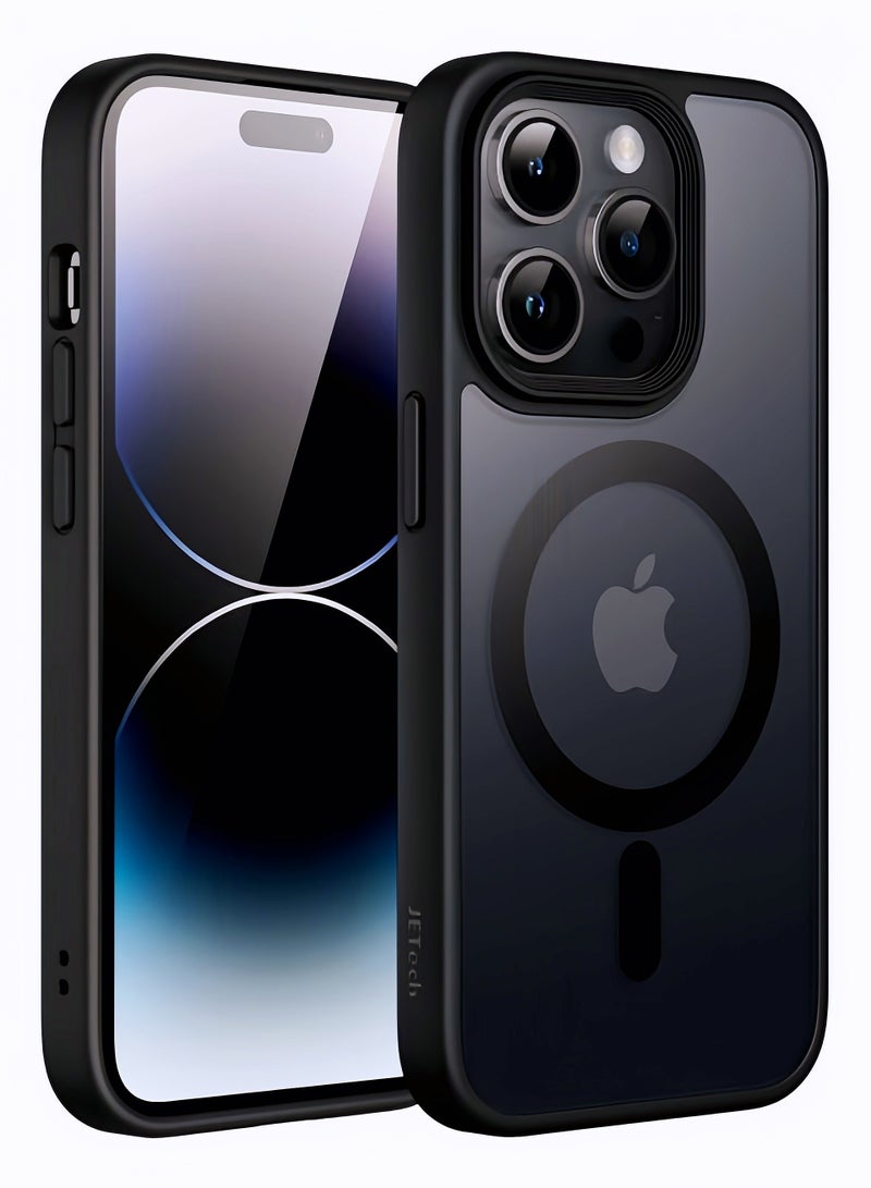 Magnetic Shockproof Fast Charging Phone Case for iPhone 16 Pro Max - Black Transparent Protective Cover for Magsafe Charging, Durable Slim Fit Case for Men & Women - Image 1